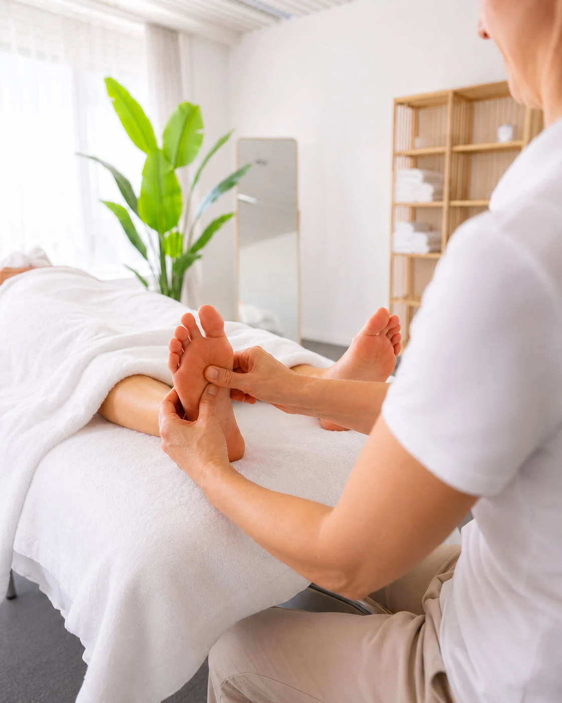 Fussreflexzonenmassage in ruhiger Umgebung in der Praxis in Eschen