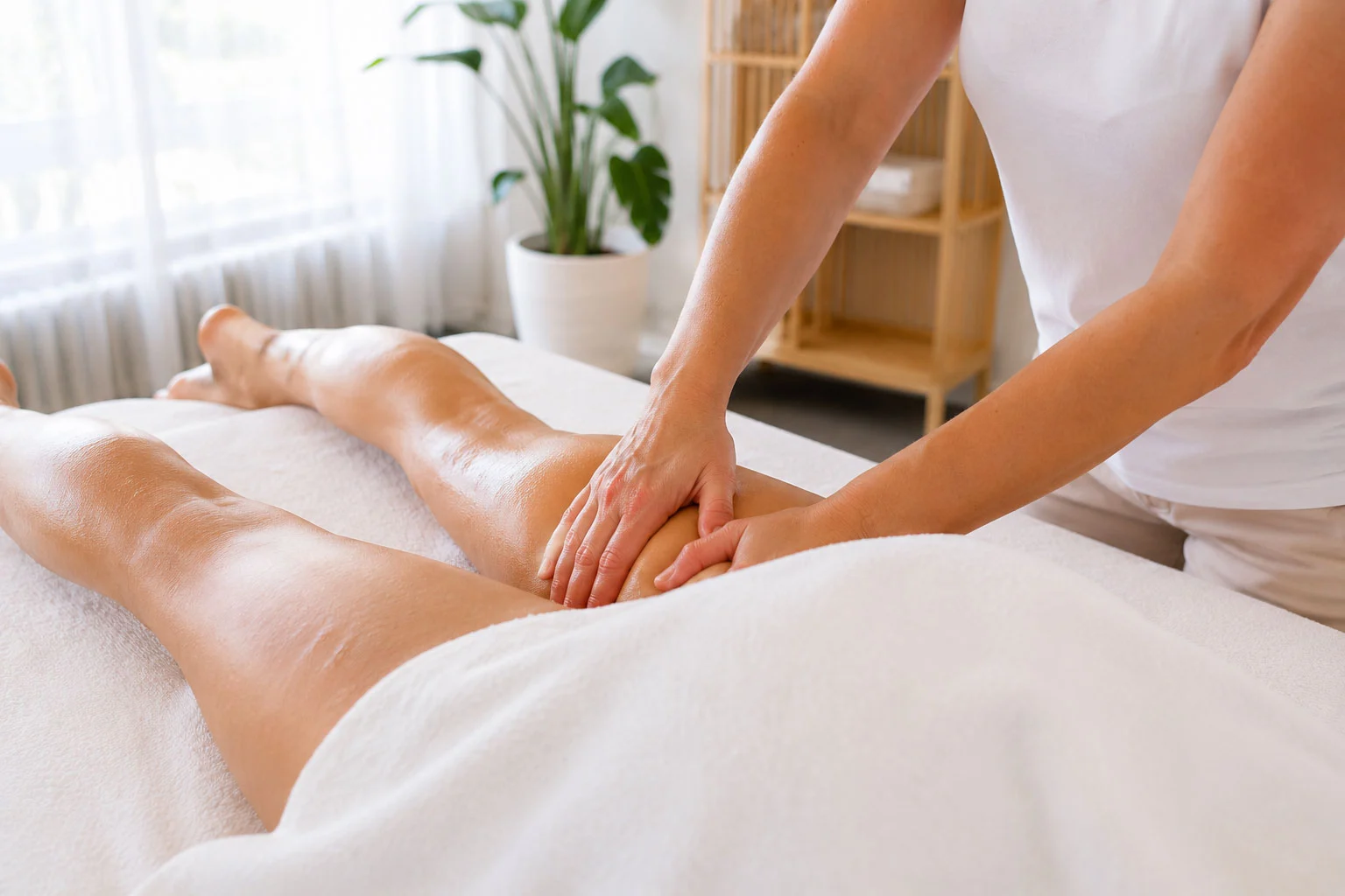 Manuelle Lymphdrainage mit sanften Griffen in der Praxis in Eschen